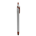 Stylus Click Pen - Silver Orange - Pad Printed